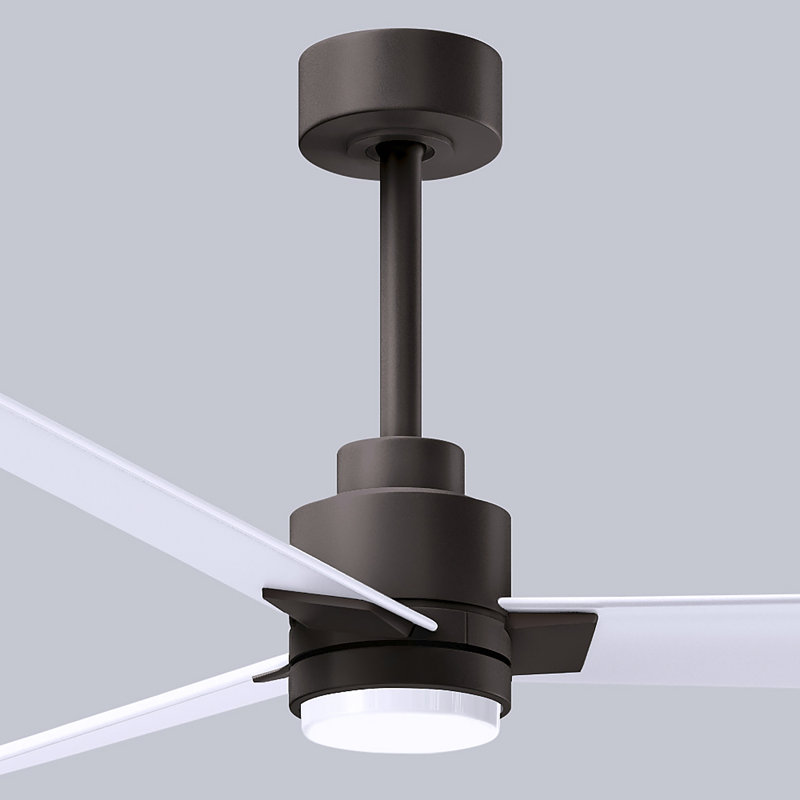 Alessandra - Three Blade Transitional Ceiling Fan -LED, Textured Bronze, 56", Matte White