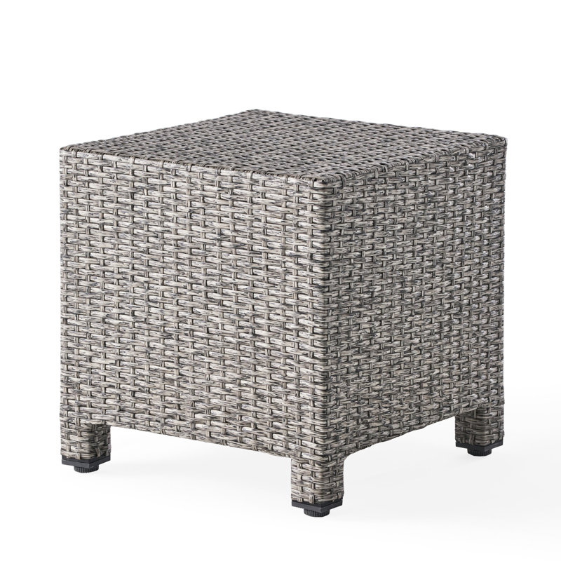 Accent Table - Black Pe Cube Side Table With Iron, 18"X18"X18", Construction, No Assembly 18.27" D Table, & Fashionable And Assembly-
