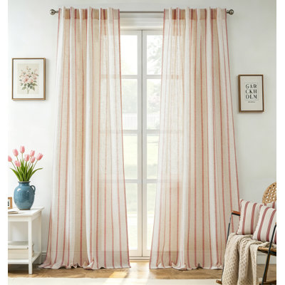 Rideaux semi-transparents avec passe-tringle Farmhouse