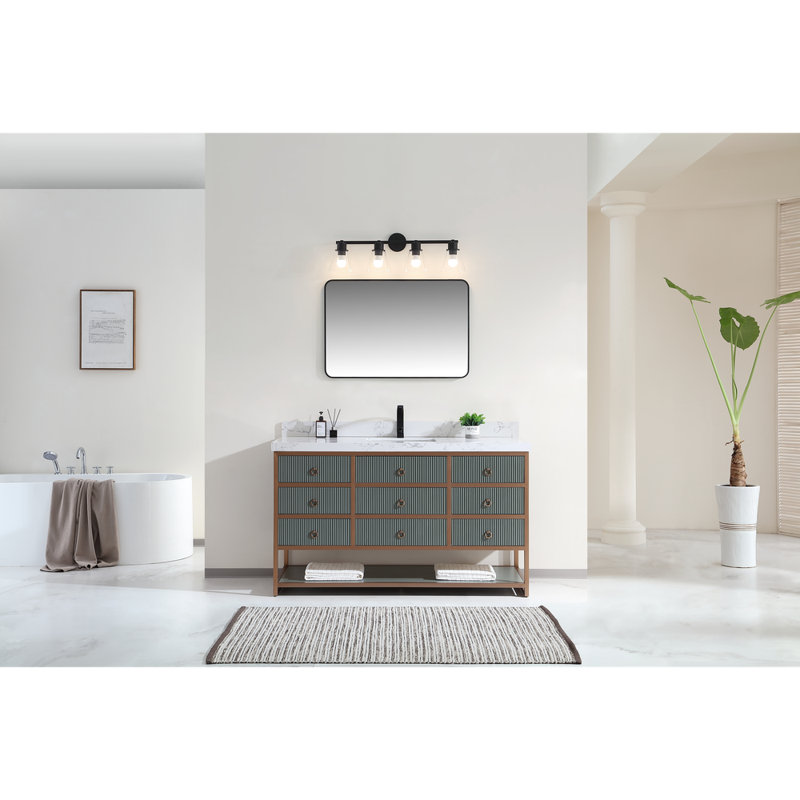 60" Freestanding Standard Bathroom Vanity with Top