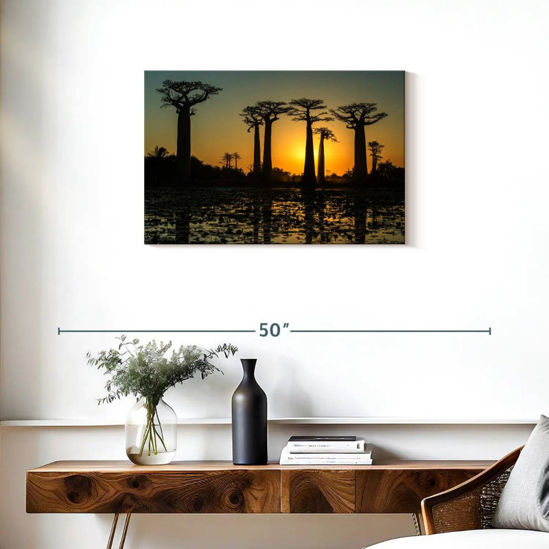 Harnek Silhouetted Morondava Baobab Trees, 20" H x 30" W