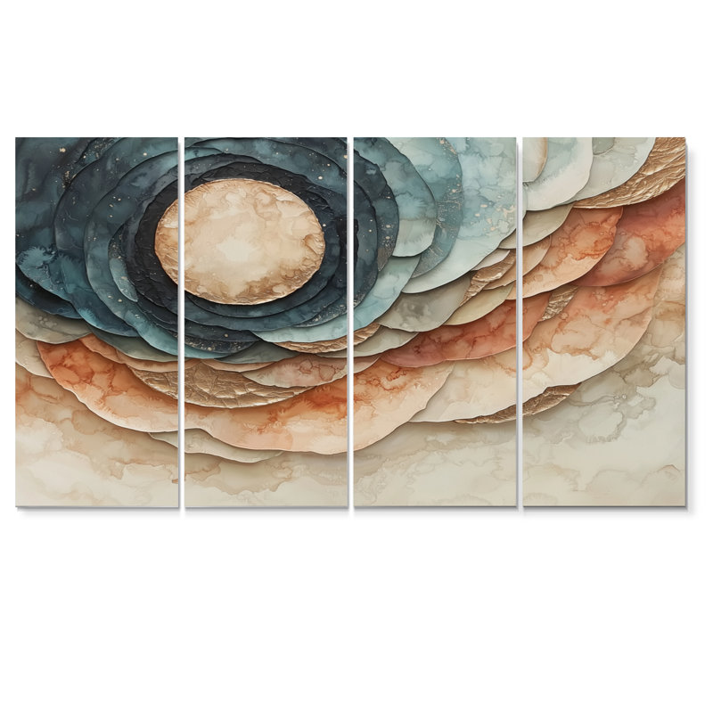 Norlene - Moon Wall Art - ensemble d'art mural astronomie, 4, H 28 po x l 48 po