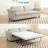 Full Sleeper Linen Pull Out Sofa with  Memory Foam Mattress & Nailhead Trim-1280217041-1280214888