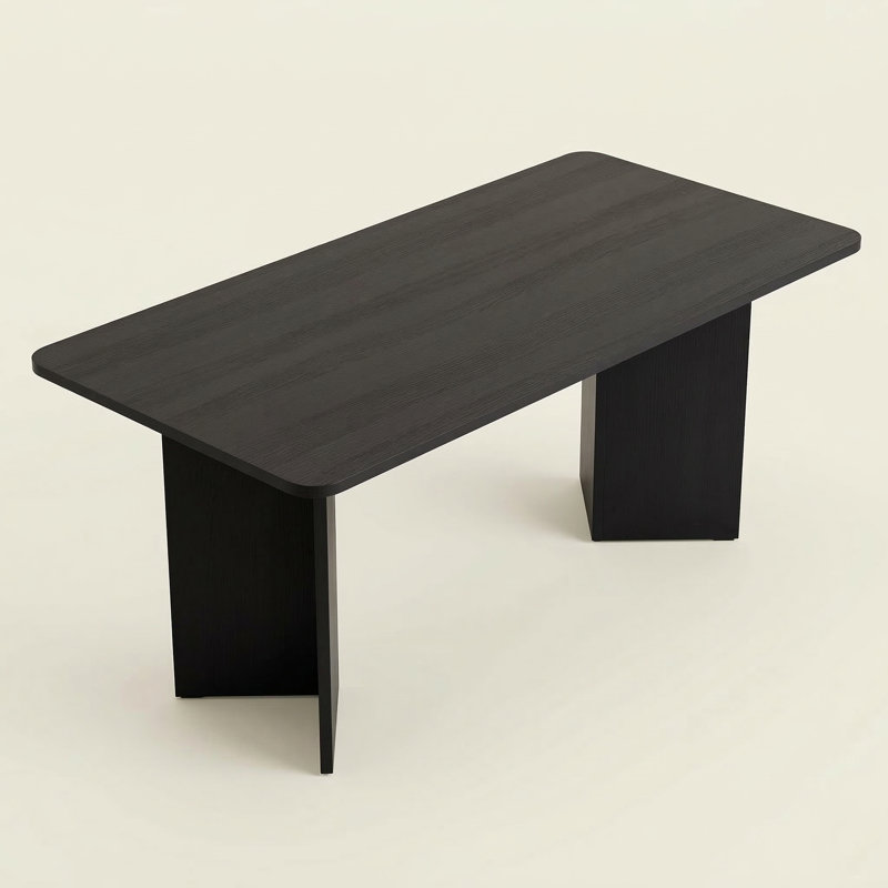 71" Rectangular Multipurpose Dining And Conference Table, Wood Black