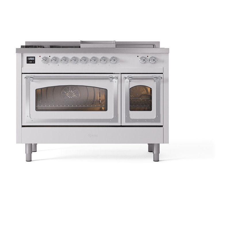 ILVE Nostalgie II Noblesse 48 inch Dual Fuel Range, Brass, Liquid Propane