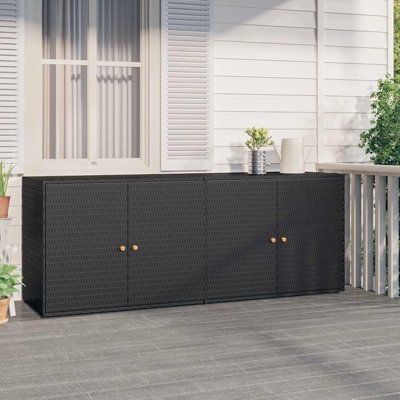 Garden Storage Cabinet Black Outdoor Storage Cabinet Spacious Patio Storage Solution