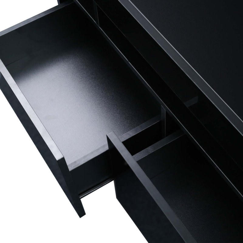 Modern Black TV Stand, Black