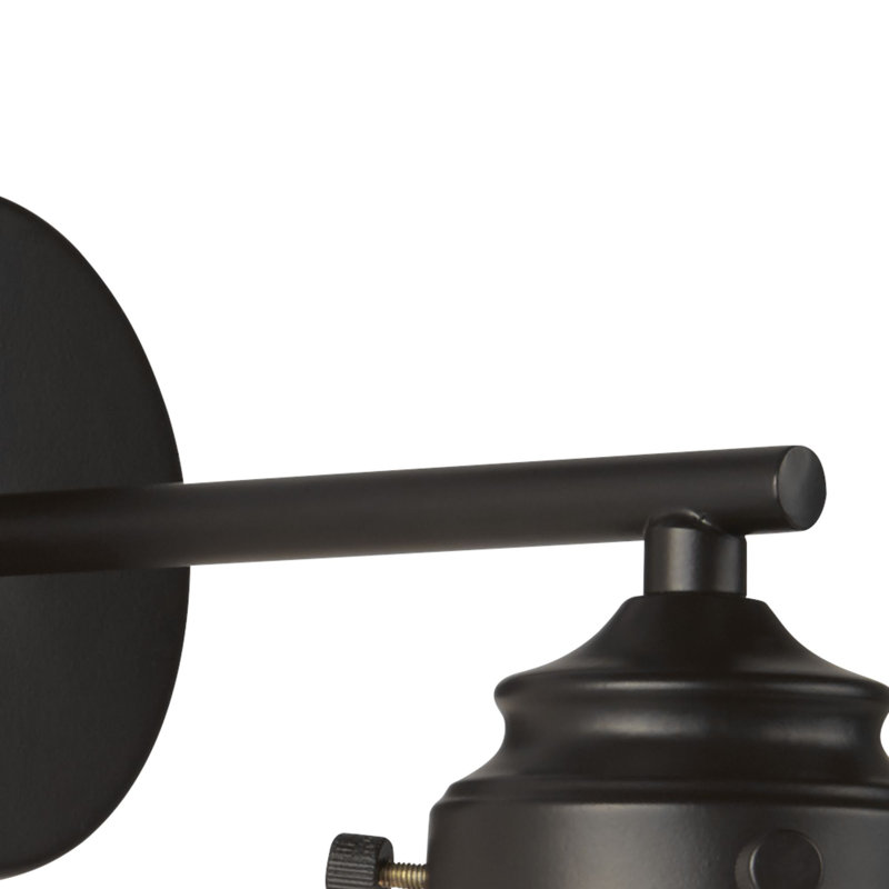 Alizeh Mild Steel Armed Sconce, Black/Clear