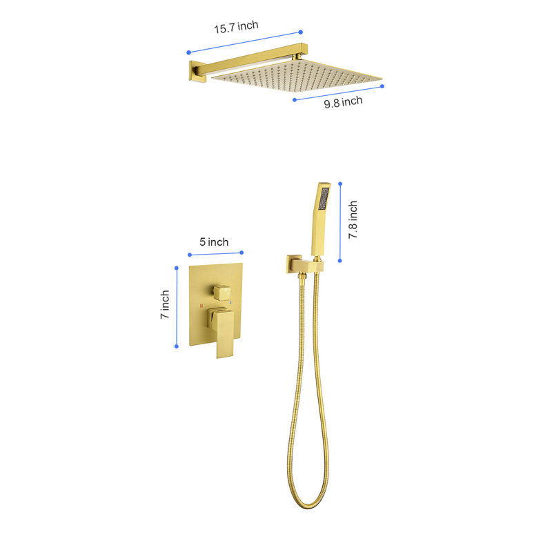 Dual Shower Head 1.8 GPM GPM, Gold
