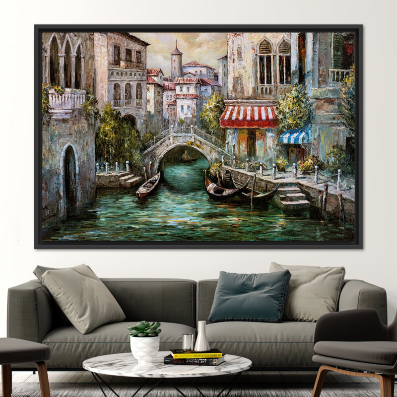 Print on Canvas, 25 cm H x 35 cm W, Black Floater Framed