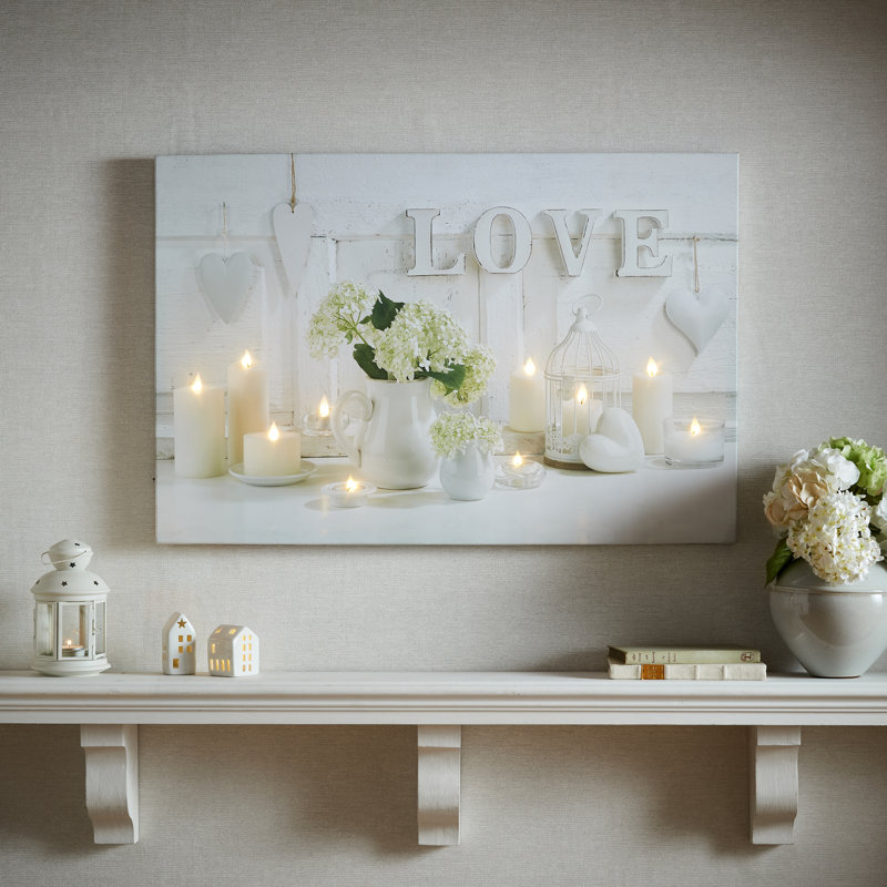 Art for the Home Hearts & Love LED Printed Canvas