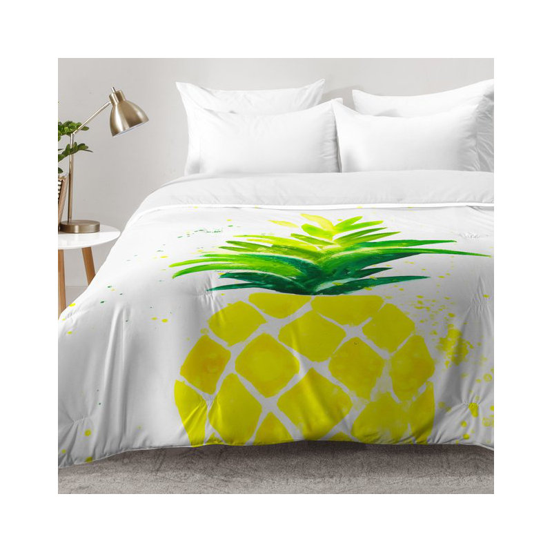 Ensemble d'édredon Pineapple Sunshine, Édredon double / grand + 2 taies décoratives sta