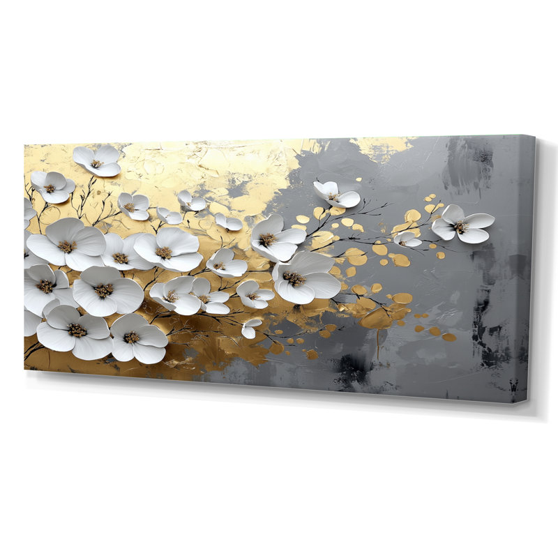 Altamirano - Floral Wall Art, Framed Wrapped Canvas, H 28 po x l 60 po, Ne s'applique pas