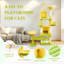 Arbre à chat 71 pouces avec grand coussin de jardin amovible et hamac jaune-37490919