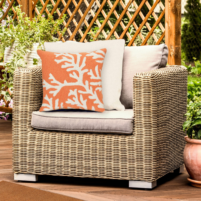  Housse de coussin d'extérieur carré Coral, Corail