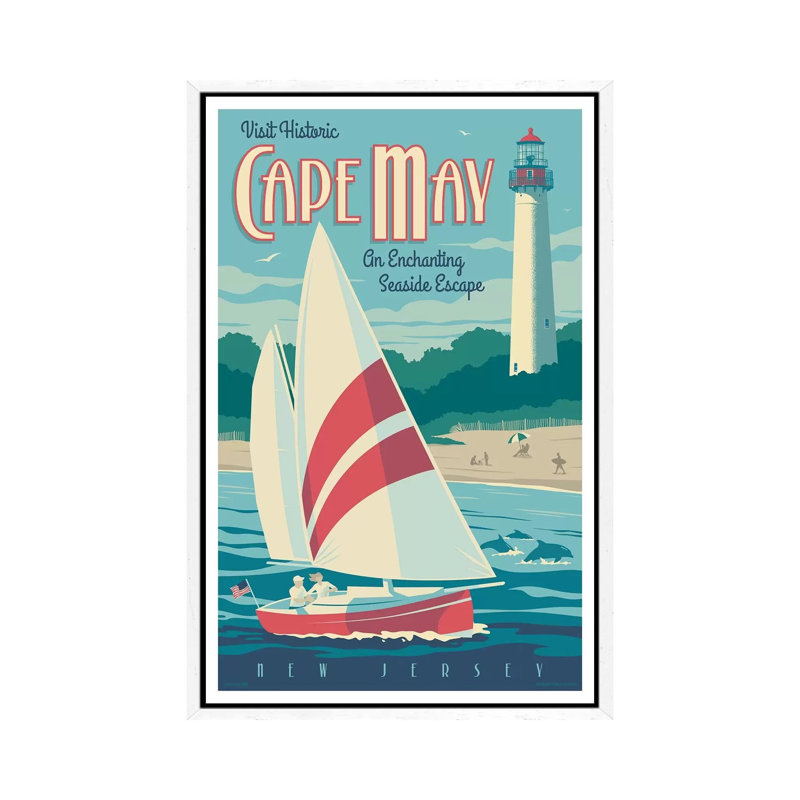 Cape May Travel by Jim Zahniser - Print on Canvas, 66.04cm H x 45.72cm W x 3.81cm D, White Framed