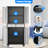 71" H Rolling Tool Storage Cabinet With Pegboard And 2 Drawers,metal Garage Storage Cabinet With Wheels And Doors For Garage, Warehouse,home,required Assembly,Black-2102809283