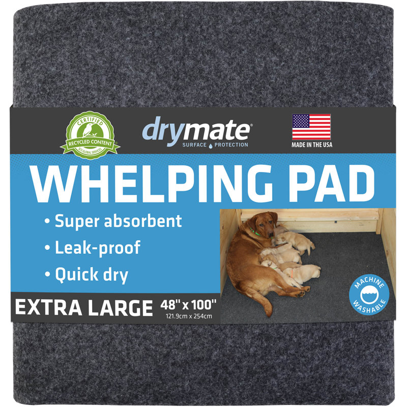 Jumbo Whelping Box Liner Mat, Washable and Reusable Dog Puppy Pee Pad, Absorbent, Waterproof, Durable, Can Be Cut to Fit (48" x 100") (USA Made)