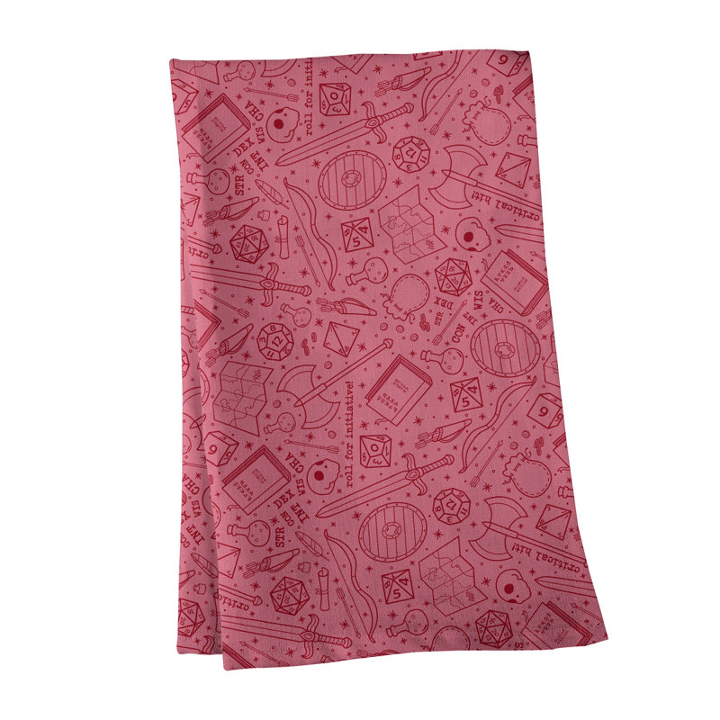 Serviette à thé à motif rpg Mcguigan, Polyester sergé, Rouge