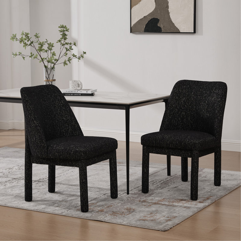 Ensemble de deux chaises de salle à manger rembourrées avec pieds en bois d'hévéa pour la salle à manger, la cuisine, le salon et la chambre à coucher