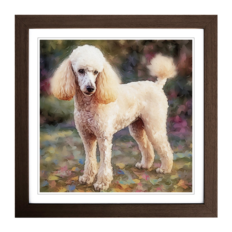 Poodle Post-Impressionism - Framed Print, Oak