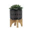Jardinières en grès et en céramique avec support en bambou, pots de plantes d'intérieur décoratifs, supports à plantes modernes et durables-2040376258-2040376260