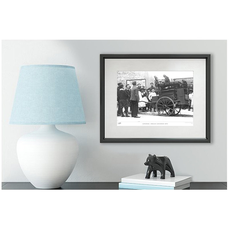 London, Organ Grinder 1895 by Francis Frith - Single Picture Frame Print, 40cm H x 50cm W x 2.3cm D