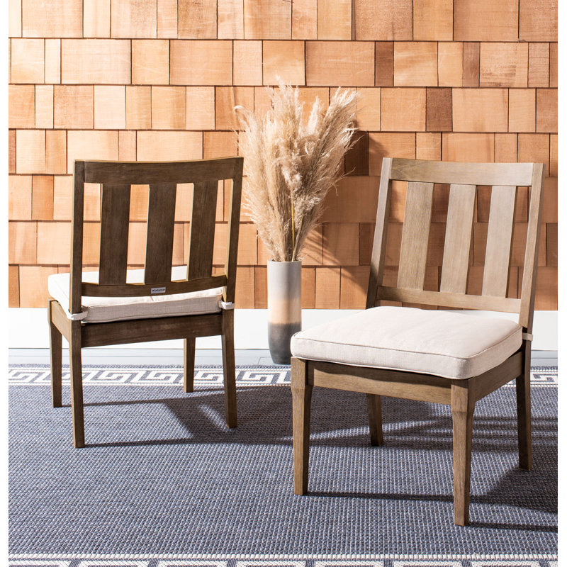 Samya Wooden Patio Dining Chair, Cream