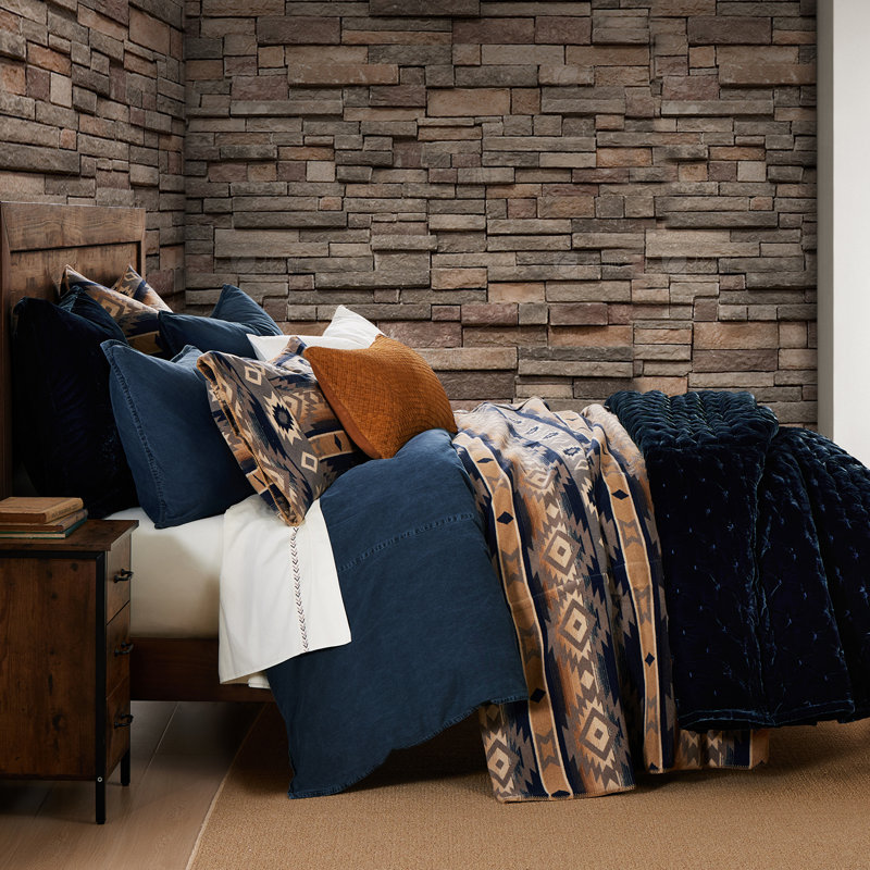  Mesa  Wool Blend Aztec Design Southwestern Throw Blanket, Twin