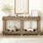 62.9" Vintage Entryway Table - Solid Cedar Wood with Natural Grain, 6 Reinforced Legs & 4.5" Thick Desktop, Metal Rivet Decor & Plank Under-Shelf, Console Table for Hallway, Living Room-117546679