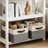  4 Pack Large Collapsible Fabric Storage Baskets with Handles for Closet and Shelves, Grey-1252641436
