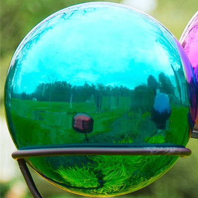 Weather Resistant Metal Abstract Gazing Ball