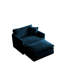 Chaise avec accoudoirs moderne en chenille et tissu bleu