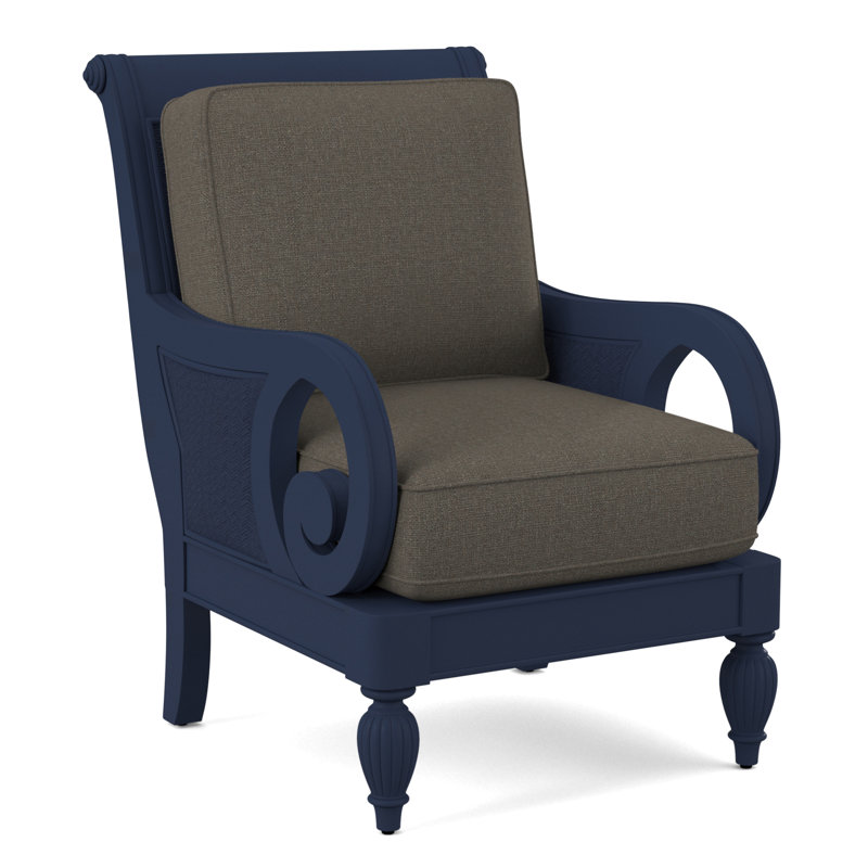 Grand View 71.12Cm Wide Armchair, Gray Sugar Performance; 0863-84, Antique Black Finish
