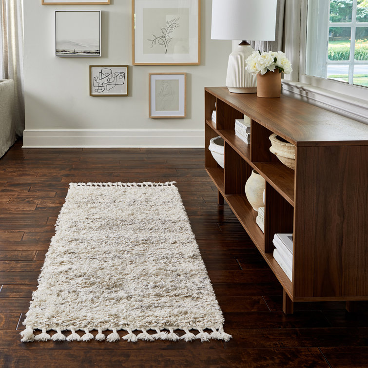 Makenna Performance Solid Shag Light Gray/Beige/Ivory Rug