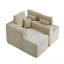 Canapé modulaire 104 po avec méridienne en forme de L, canapé modulaire moderne avec assise profonde, avec poches latérales, sièges rembourrés pour la chambre à coucher, pas d'assemblage requis, beige-284815623-284815617
