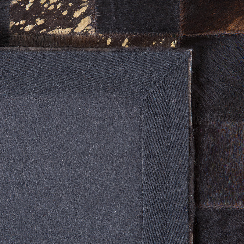 Chequered Leather Hand Woven Area Rug, Rectangle 80 x 150cm