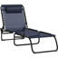 Siège inclinable extérieur - 4 dossier réglable, filet bleu foncé respirant pour chaise longue de plage