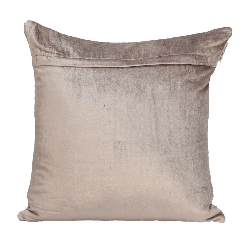 Coussin décoratif en velours olive touffeté à losanges, Taupe