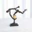 Tripped Up Sculpture-Bronze W/Brass Sphere