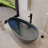 Barre CASAINC 67" x 33.46" Cement Freestanding Solid Surface Soaking Bathtub with Overflow Hole ＆ Center Drain, Oval