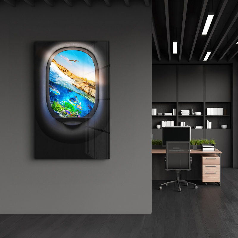 Peinture murale élégante en verre trempé 18,1 po x 28,3 po | 100% verre trempé, épaisseur: 0,16 pouce | Imprimé UV pour des couleurs éclatantes et une durabilité | Parfait pour la décoration intérieure et l'esthétique moderne