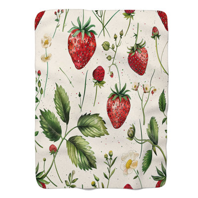 Botanical Berry Designs - Couverture sherpa de qualité supérieure 1 pièce