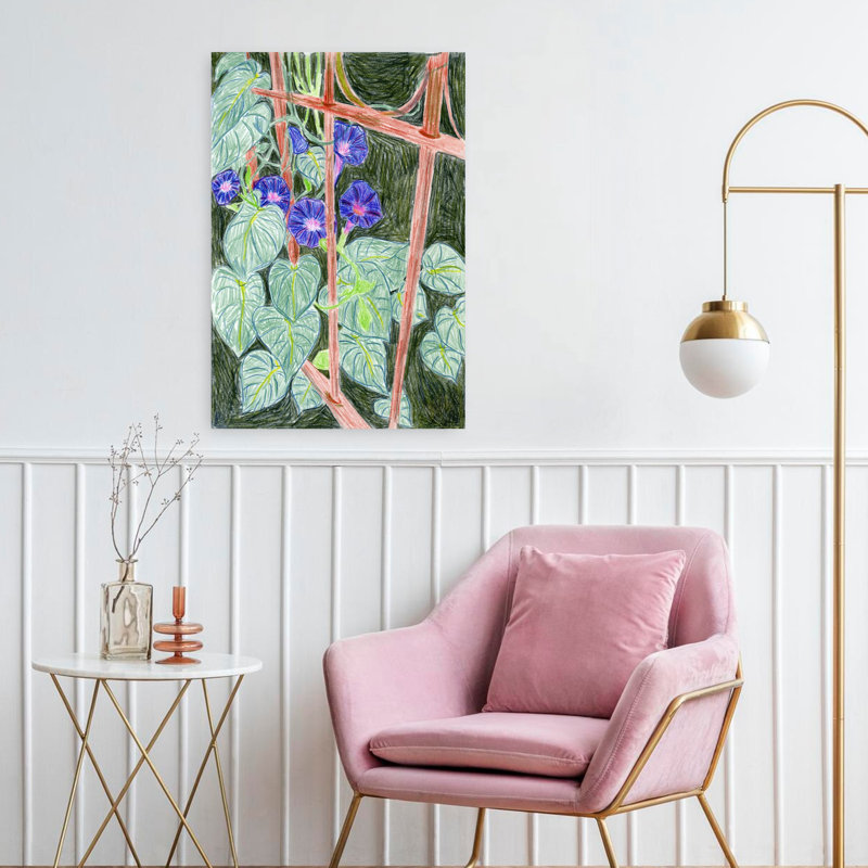 Art contemporain fleur nature, H 24 po x l 16 po
