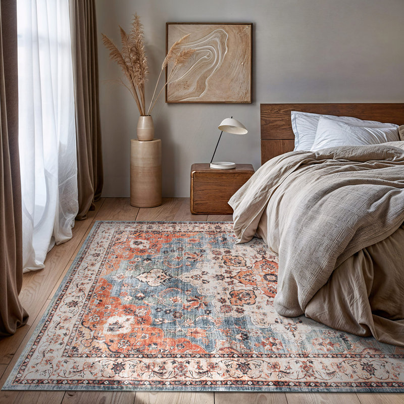 Nelda Washable Oriental Indoor Rug, 6'x9'