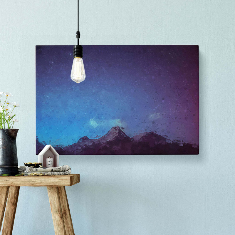 Stars Above The Mountains In Nepal In Abstract - Wrapped Canvas Print, 35cm H x 50cm W x 3cm D