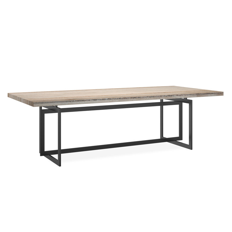 Wish You Were Here Stone Dining Table, Cream, Black