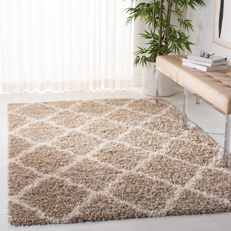Lapidge Geometric Beige Area Rug, Rectangle 5'1" x 7'6"
