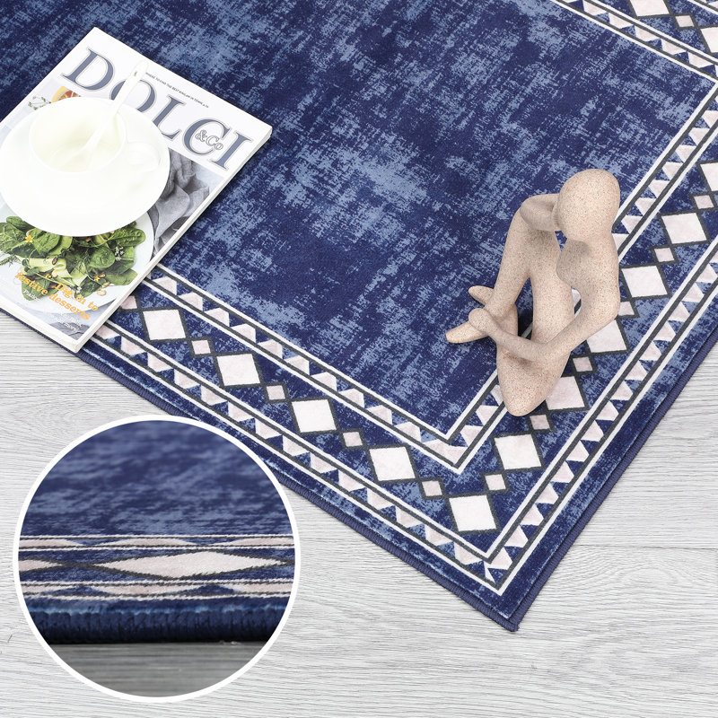Krenar Washable Geometric Indoor Rug, Rectangle 8' x 10'