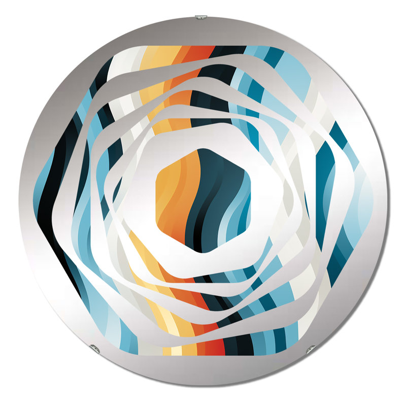 Miroir décoratif bleu Amorphe, 23,6 po x 23,6 po